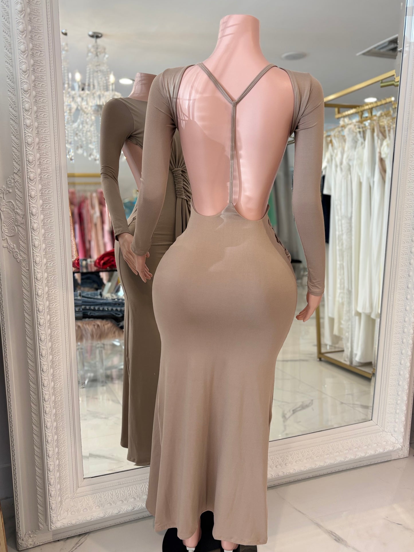 Sexy And Elegant Maxi Dress Beige