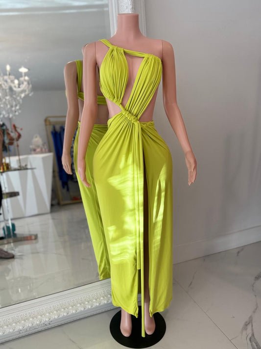 Nova Cascade Ruched Maxi Dress