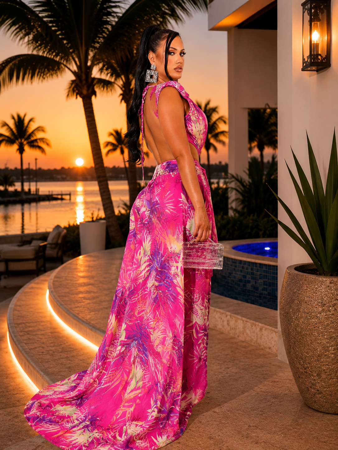Love On The Brain Skirt Set Pink