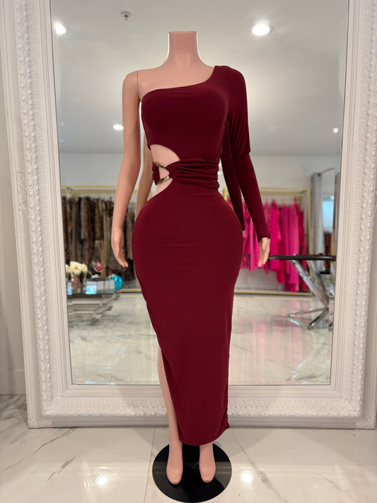 By My Side Forever Maxi Dress  Rojo vino