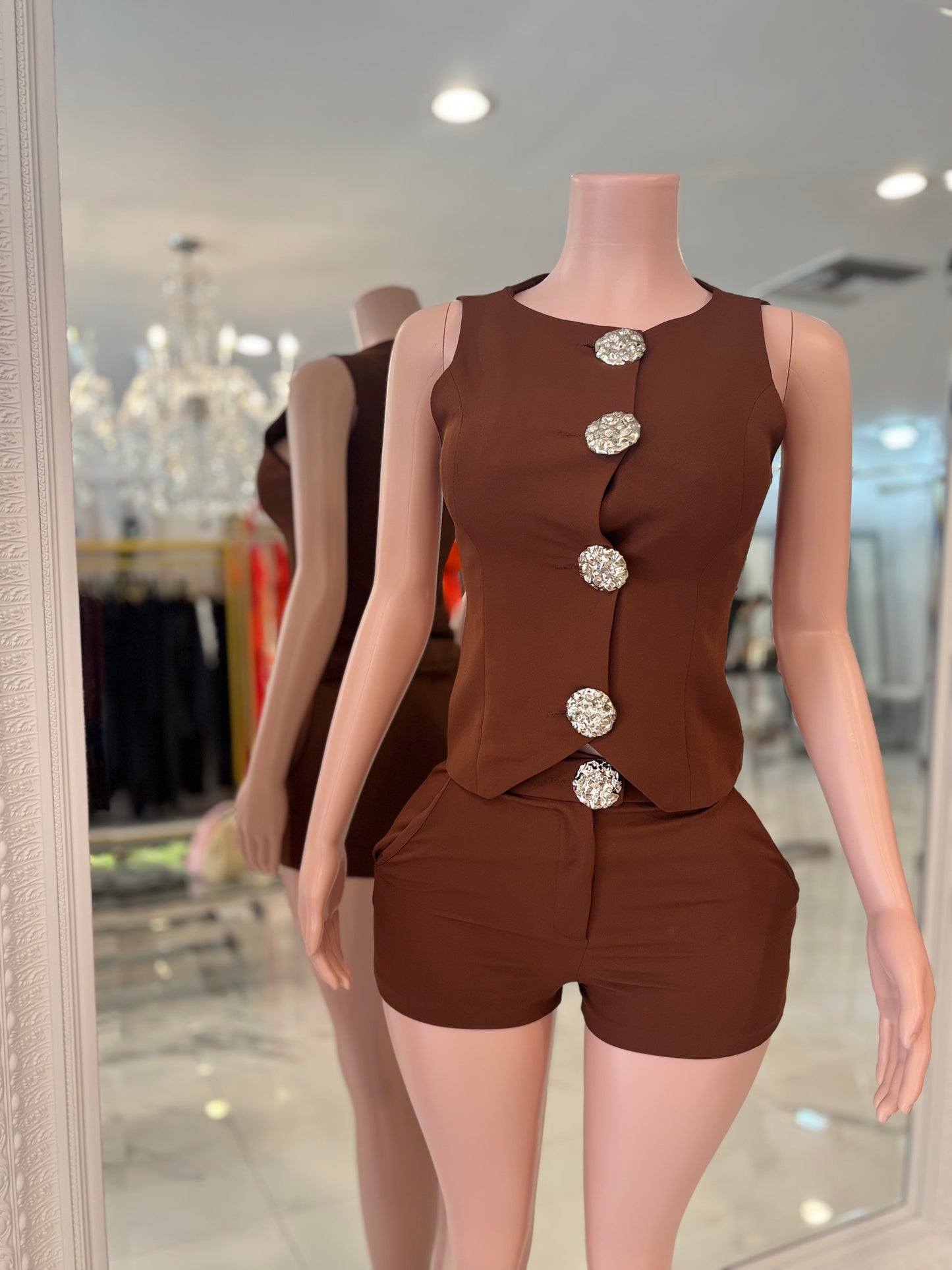 Conjunto Corto Short Set Brown
