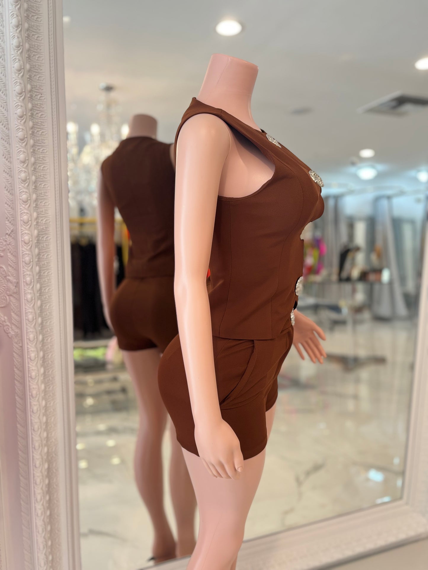 Conjunto Corto Short Set Brown