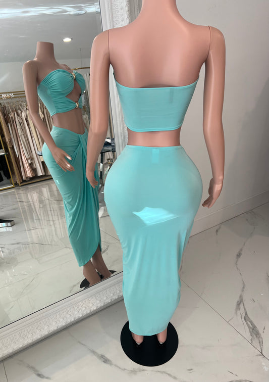 Serenity Cascade Skirt Set Blue