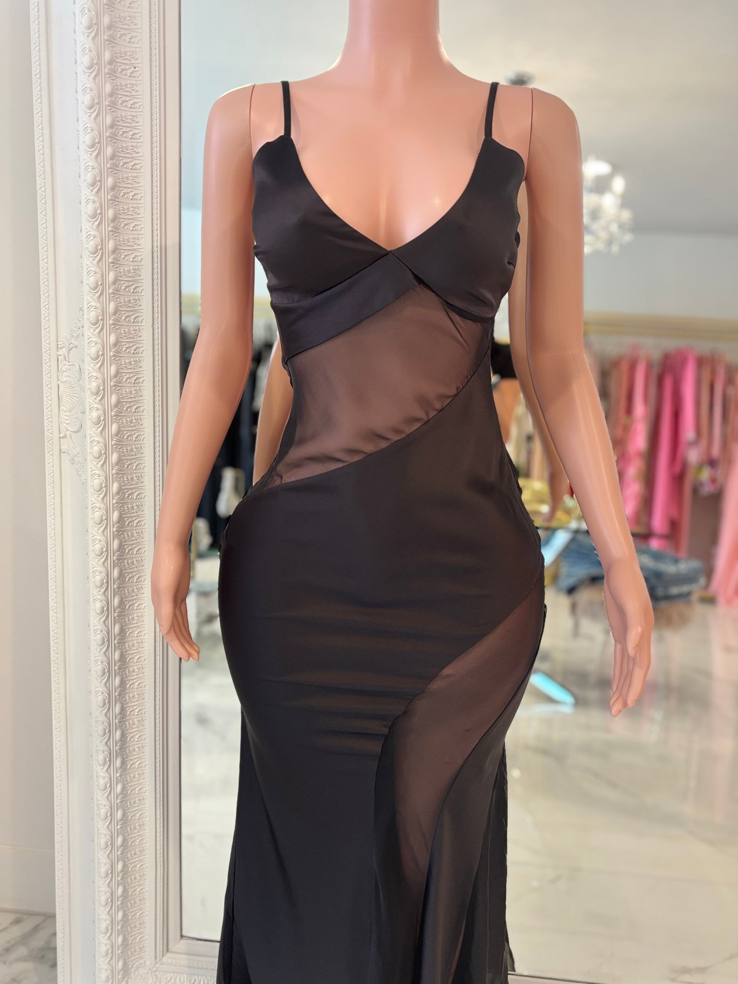 I Can See Right Through You Maxi Dress Black