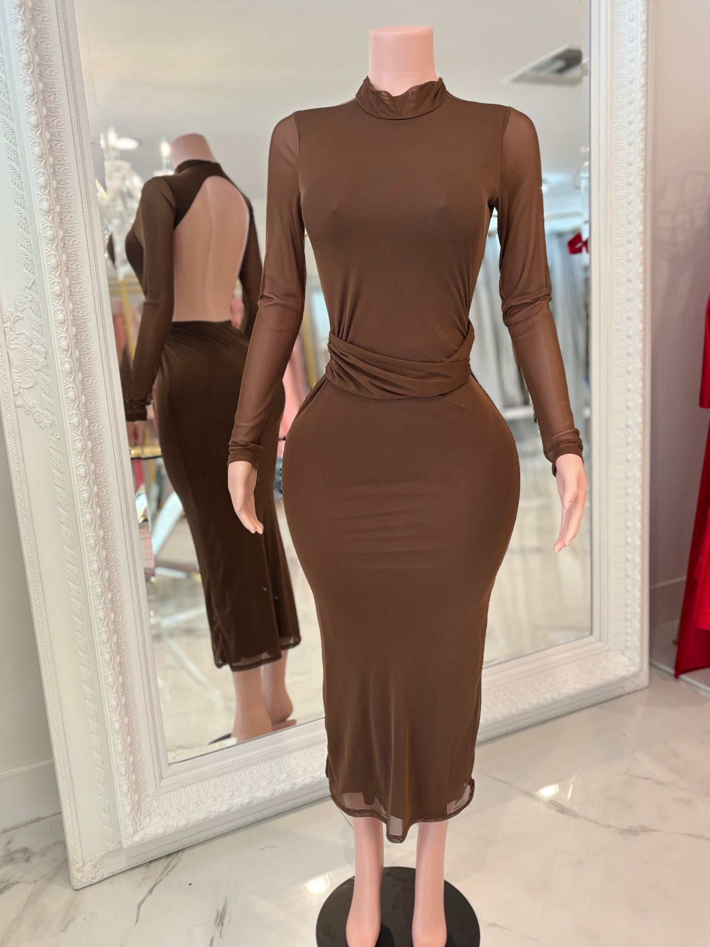 They'll Never Know Maxi Dress Brown