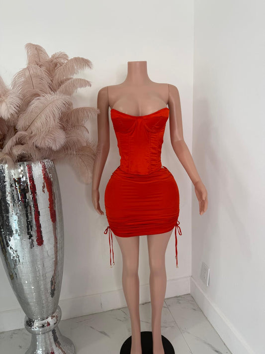 Aurora Luxe Satin Ruched Skirt Set