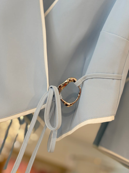 Skyline Trim Skirt Set Blue