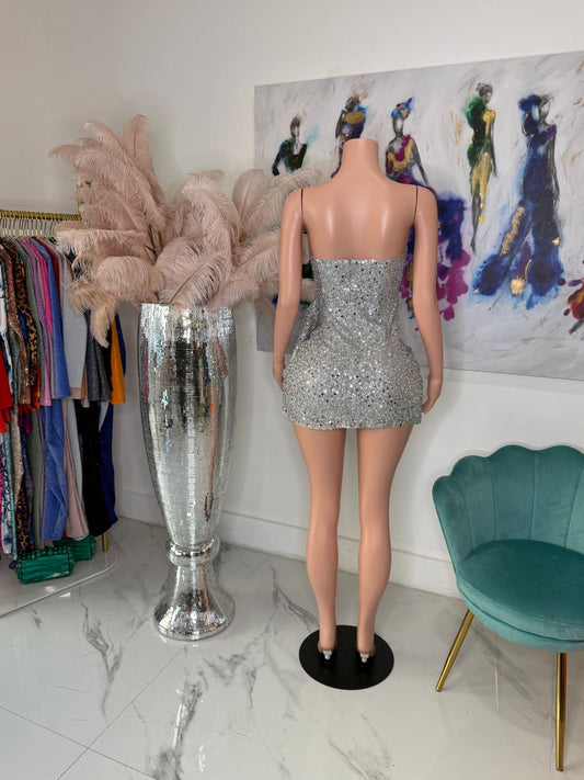 Starlight Seduction Sequin Mini Dress Silver