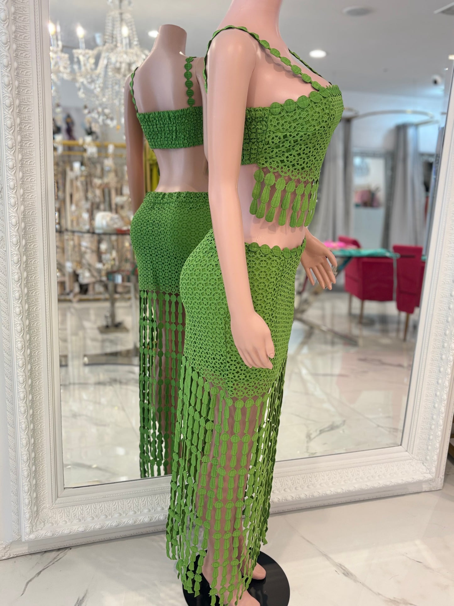 Tassel Tango Crochet Skirt Set