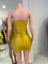 Day To Day Ruched Mini Dress Yellow