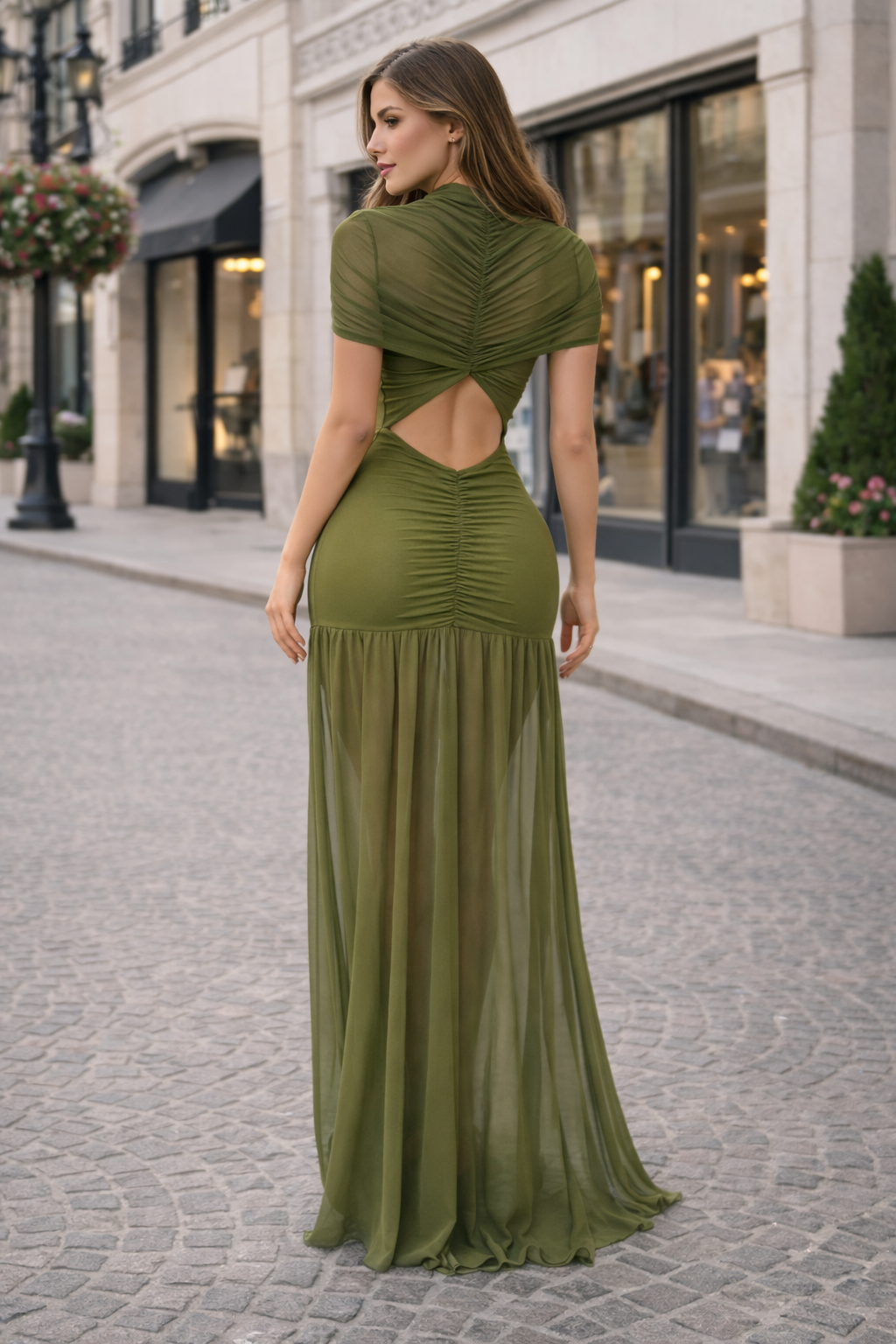 Never Doubt Me Mesh Maxi Dress Green