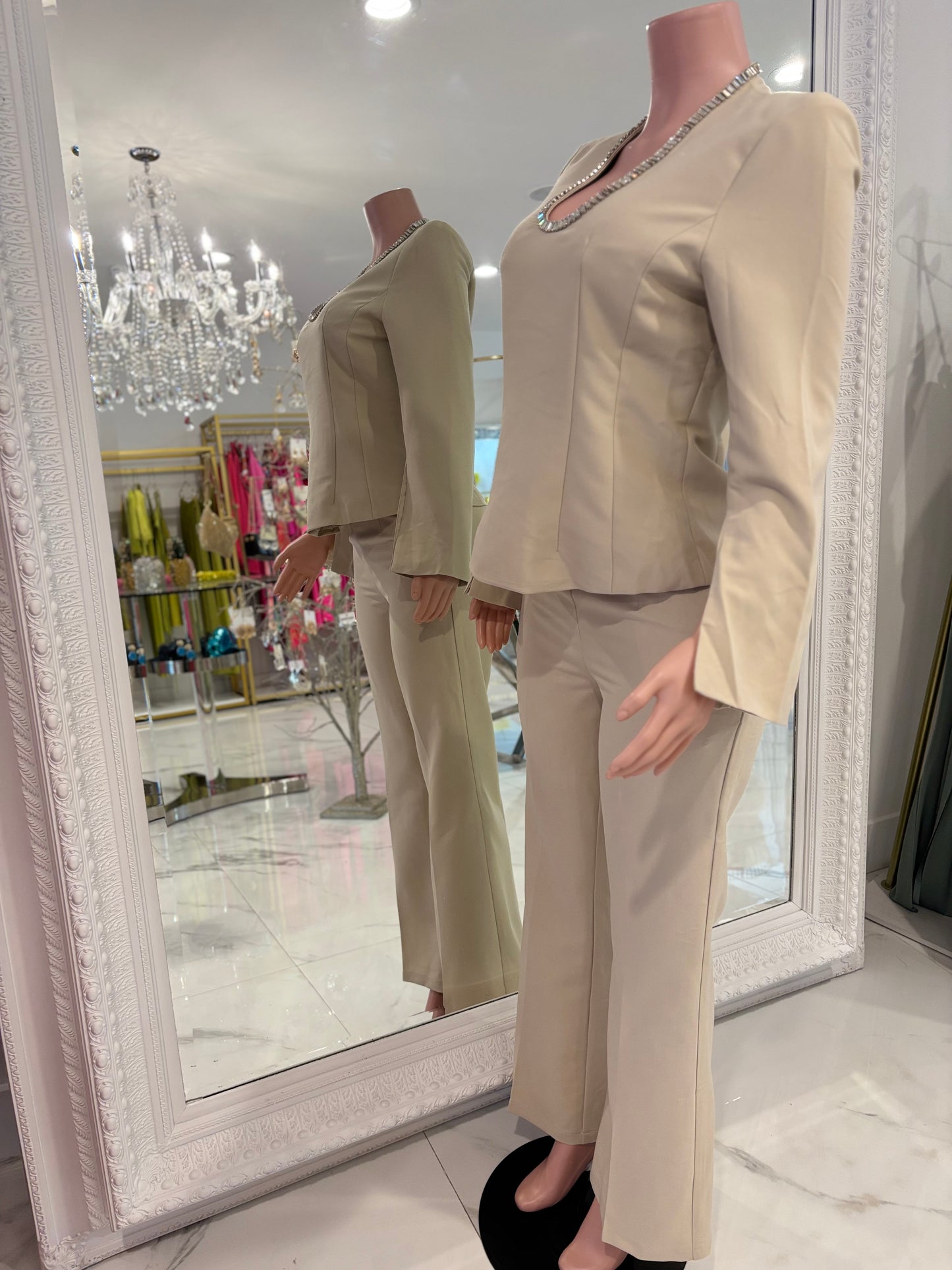 I’m a Simple Woman Pant Set Beige