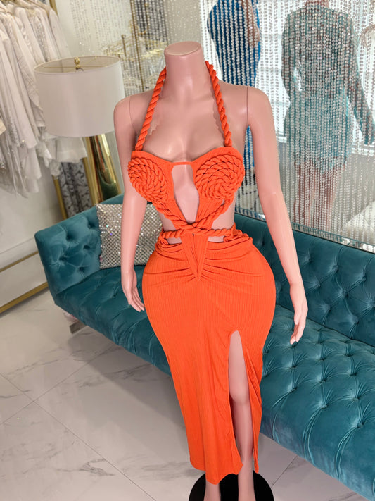 Mystic Flow Maxi Dress Orange