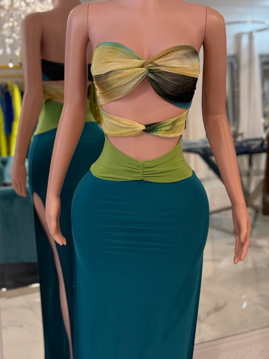 Tide Harmony Mesh Maxi Dress Blue