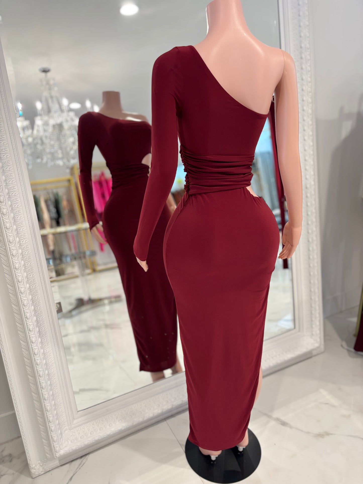 By My Side Forever Maxi Dress  Rojo vino