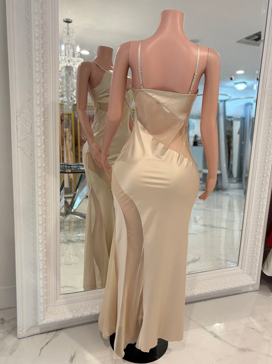 I Can See Right Through You Maxi Dress Nude