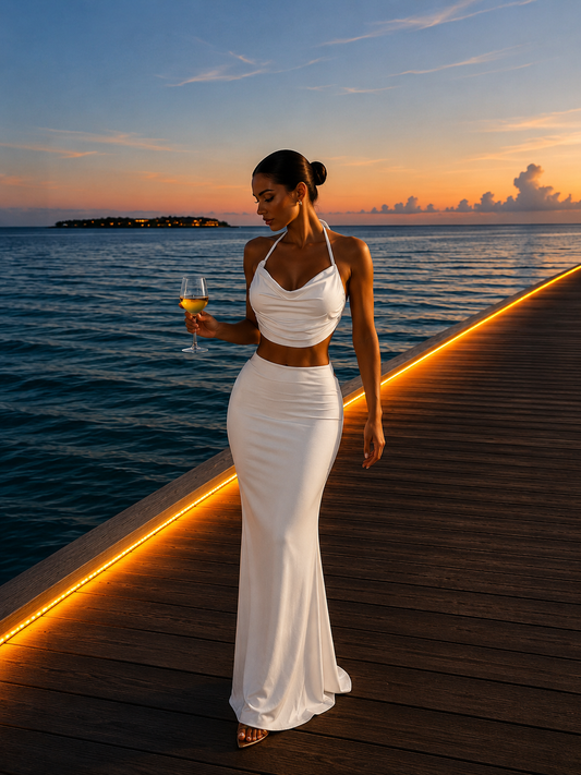 Let Me Feel You Skirt Set White
