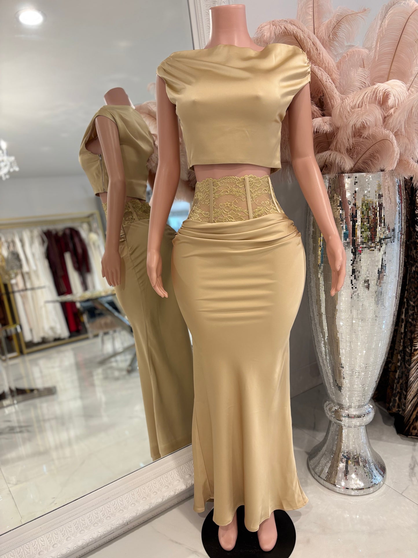 Allow Me to Lead The Way Skirt Set Gold