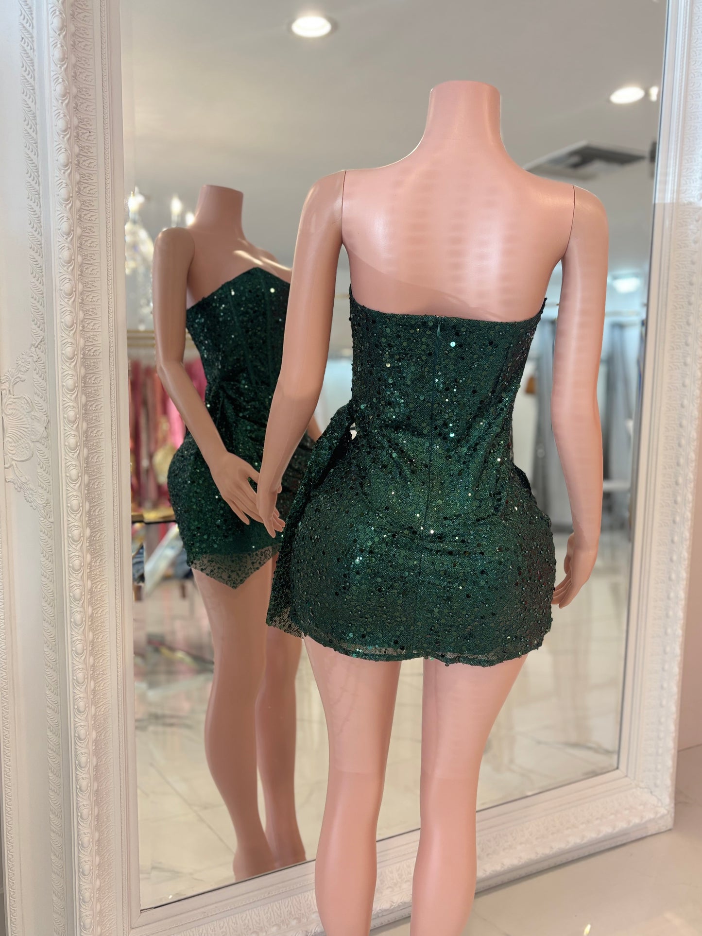 Seduction Sequin Mini Dress Green