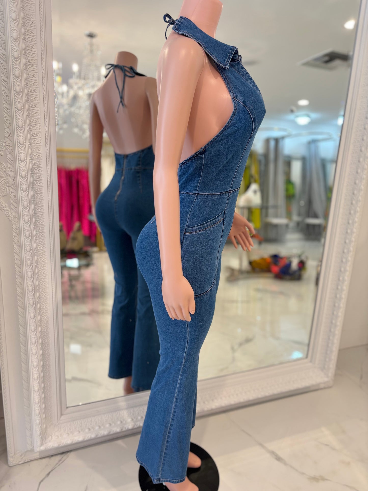 The Bombshell Has Arrived Jumpsuit Blue