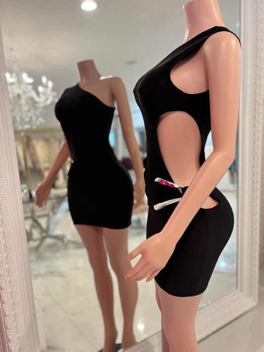Caught Her Eye Mini Dress Black