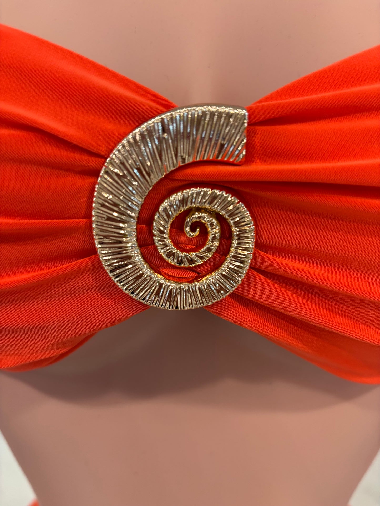Sol Spiral Ruched Skirt Set Orange