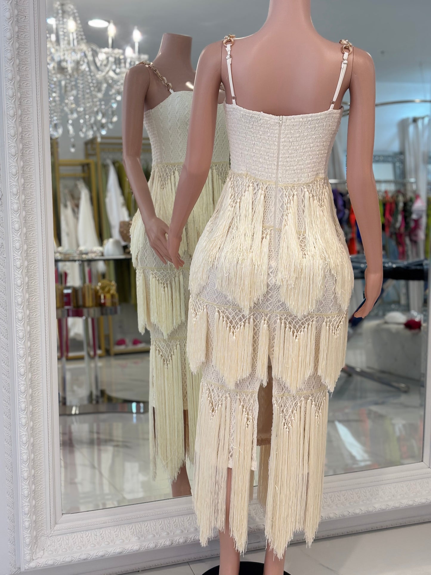 Boho Mirage Crochet Maxi Dress White