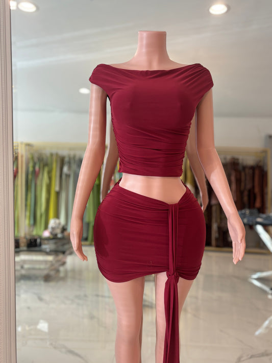 Cutella Skirt Set Red