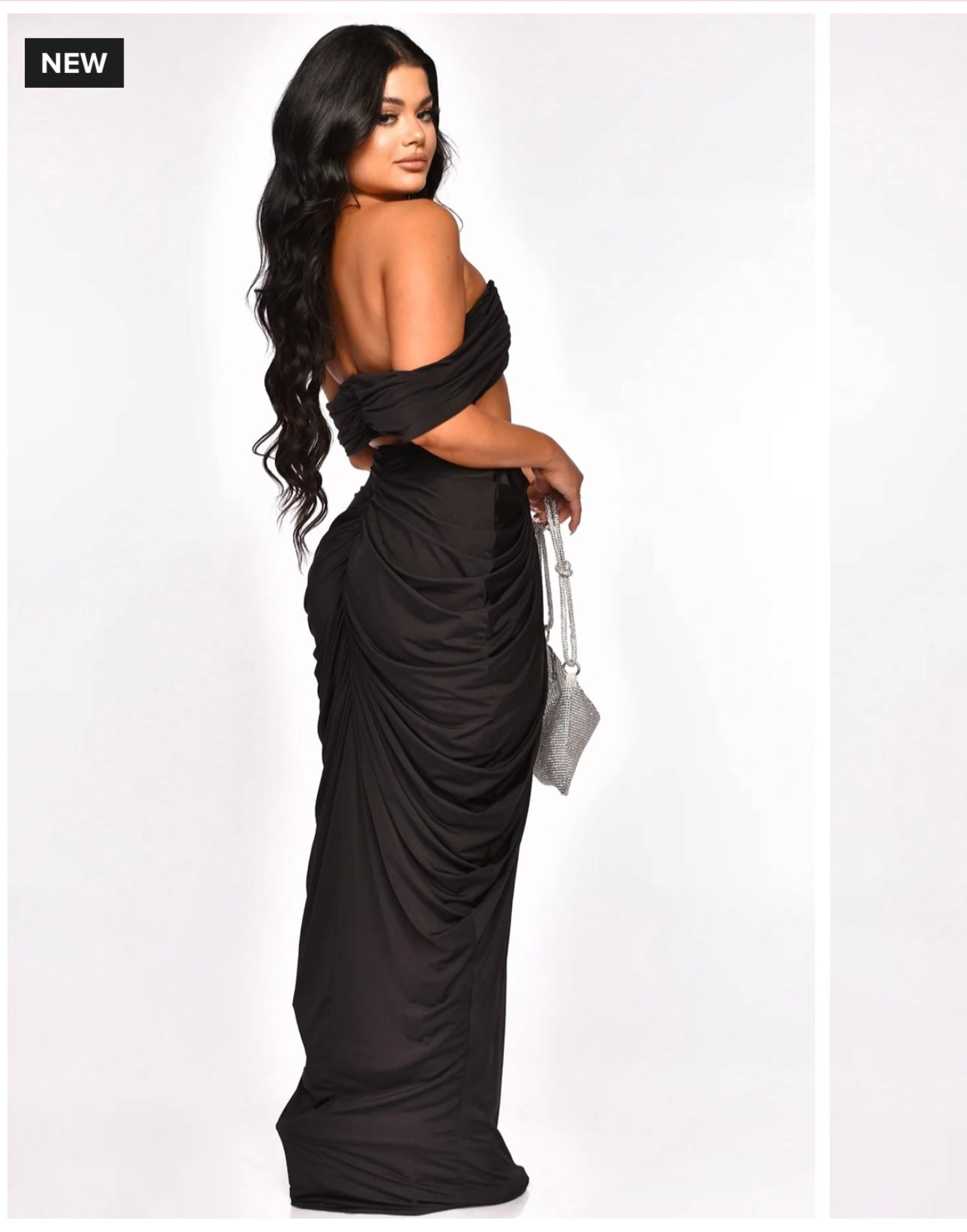 Never The Same Ruched Skirt Set Black