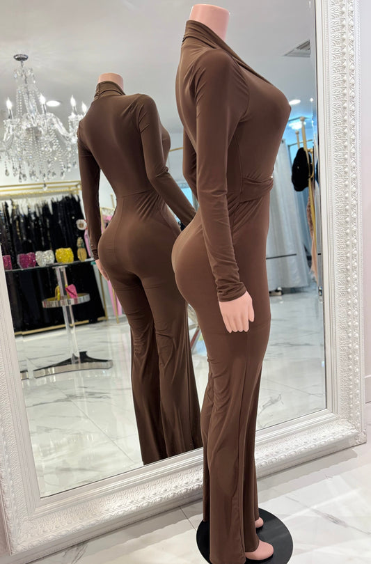 On the Top Jumpsuit Brown 8080 uptown