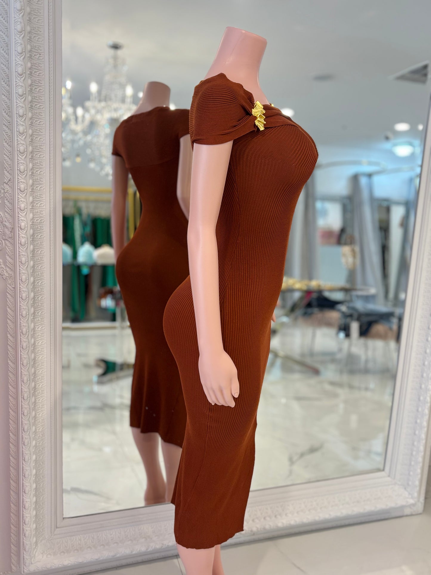 Looking Over Your Shoulder Midi Dress