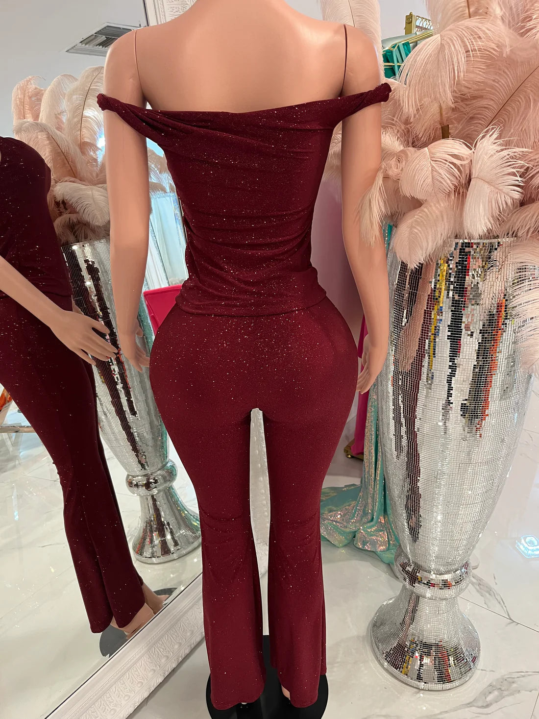 Rosso Serenity Pant Set Red