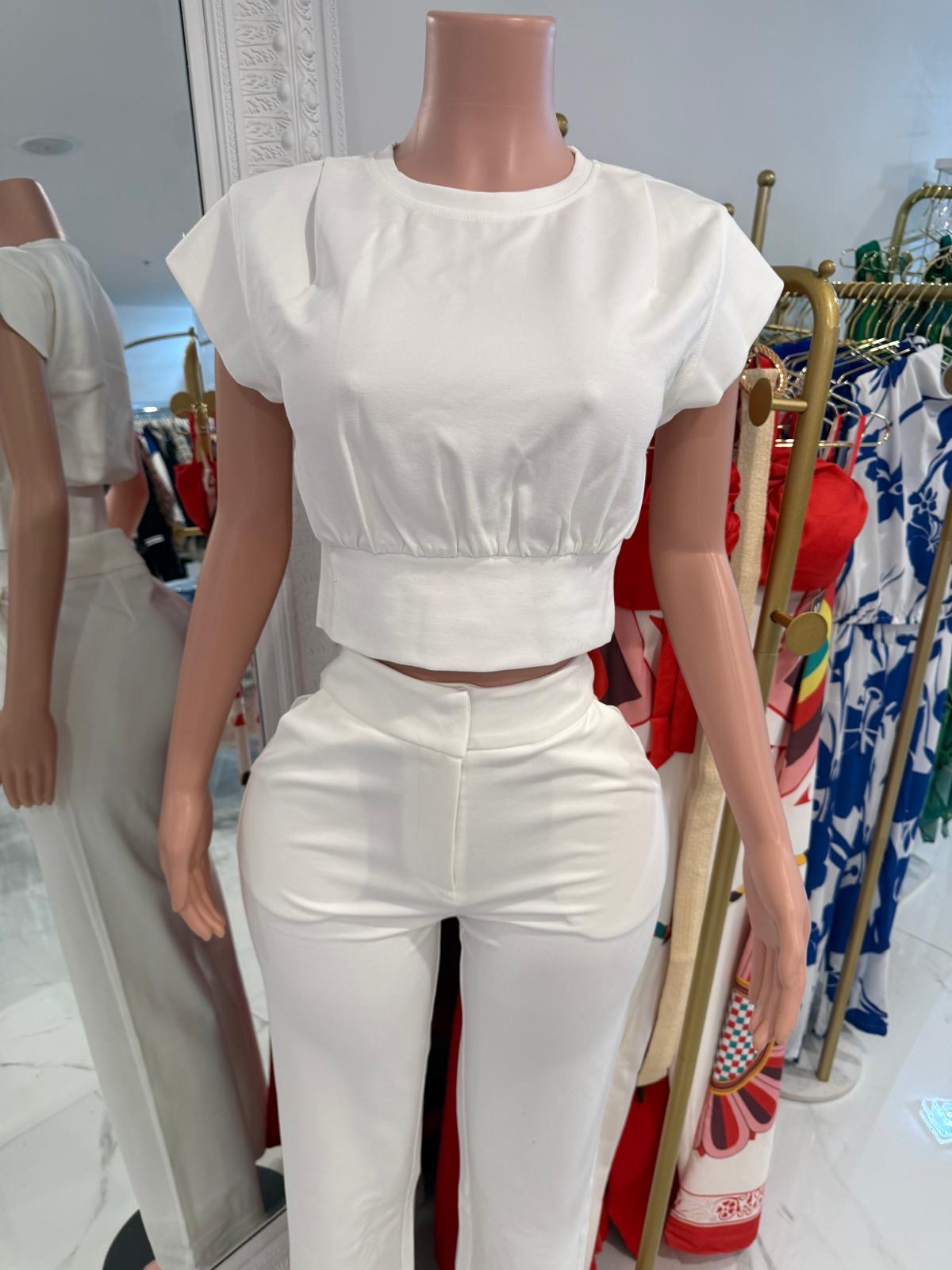 The Luxe Comfort Pant Set White