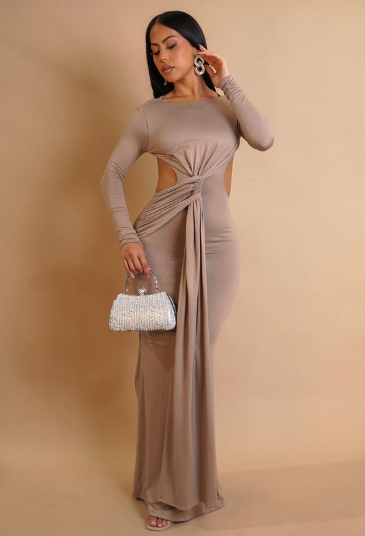 Sexy And Elegant Maxi Dress Beige
