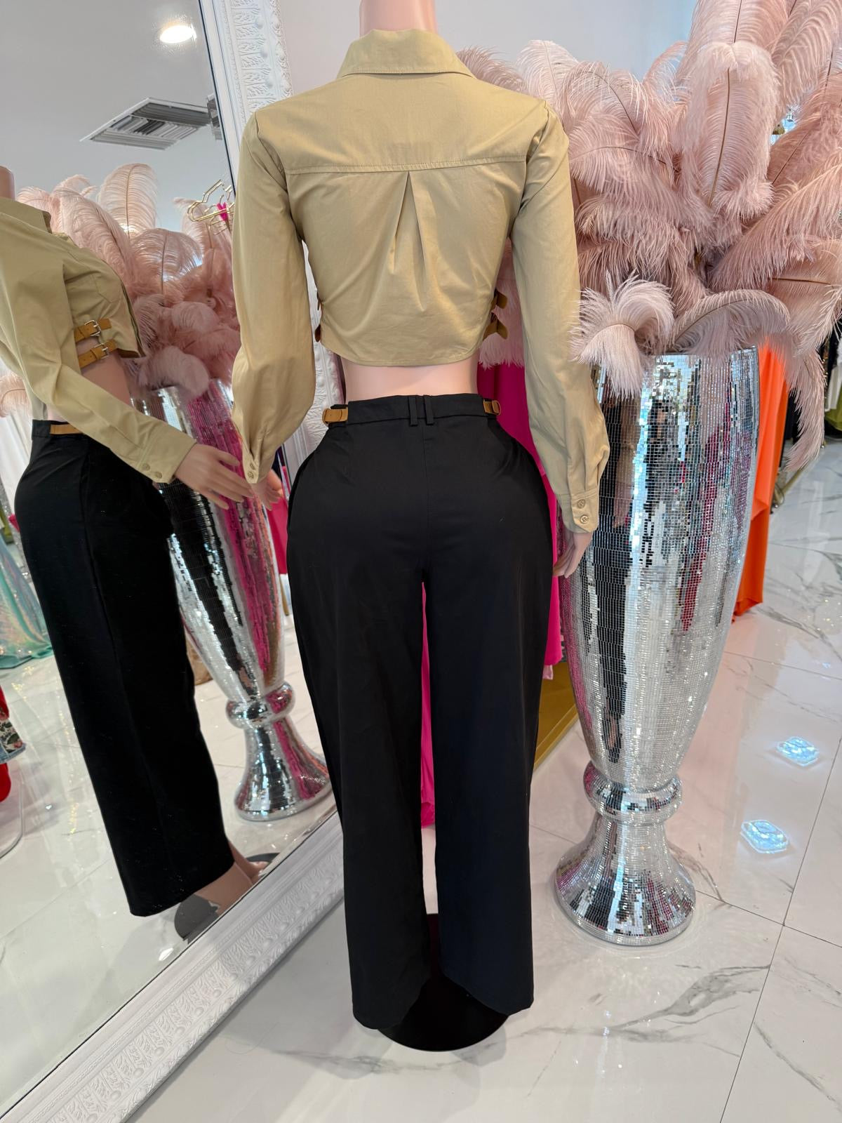 Modern Utility Pant Set Nude