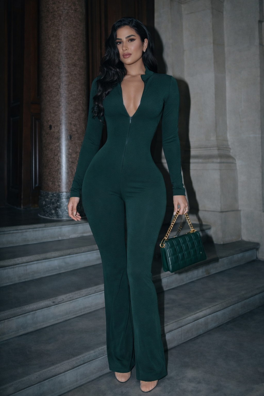 Night To Remember Jumpsuit Green