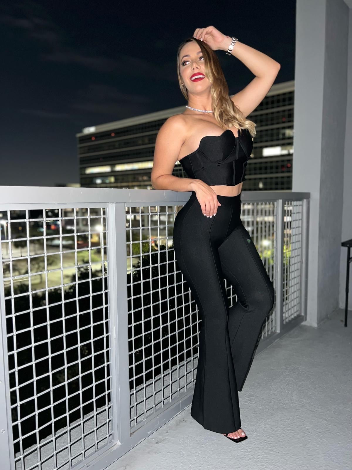 Feel The Energy Bandage Flare Pant Set