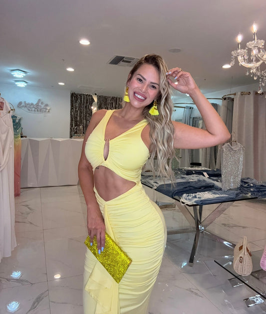 Soleil Chic Maxi Dress Yellow