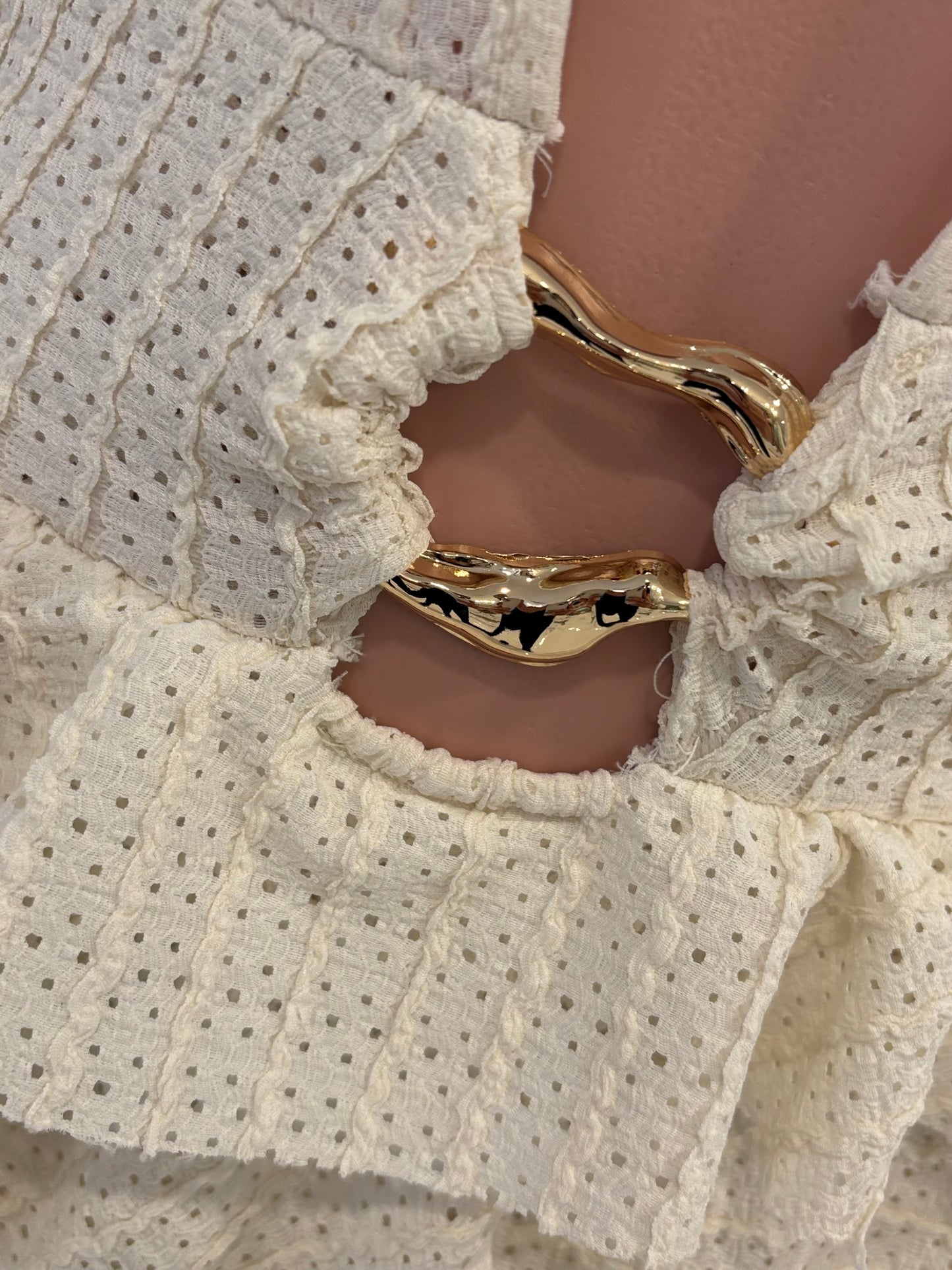 Ruffle Rendezvous Mini Dress Nude