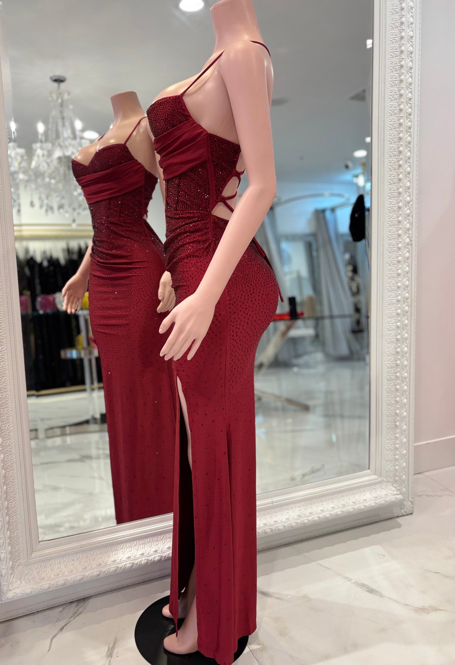 Open Your Eyes Love Maxi Dress Rojo Vino