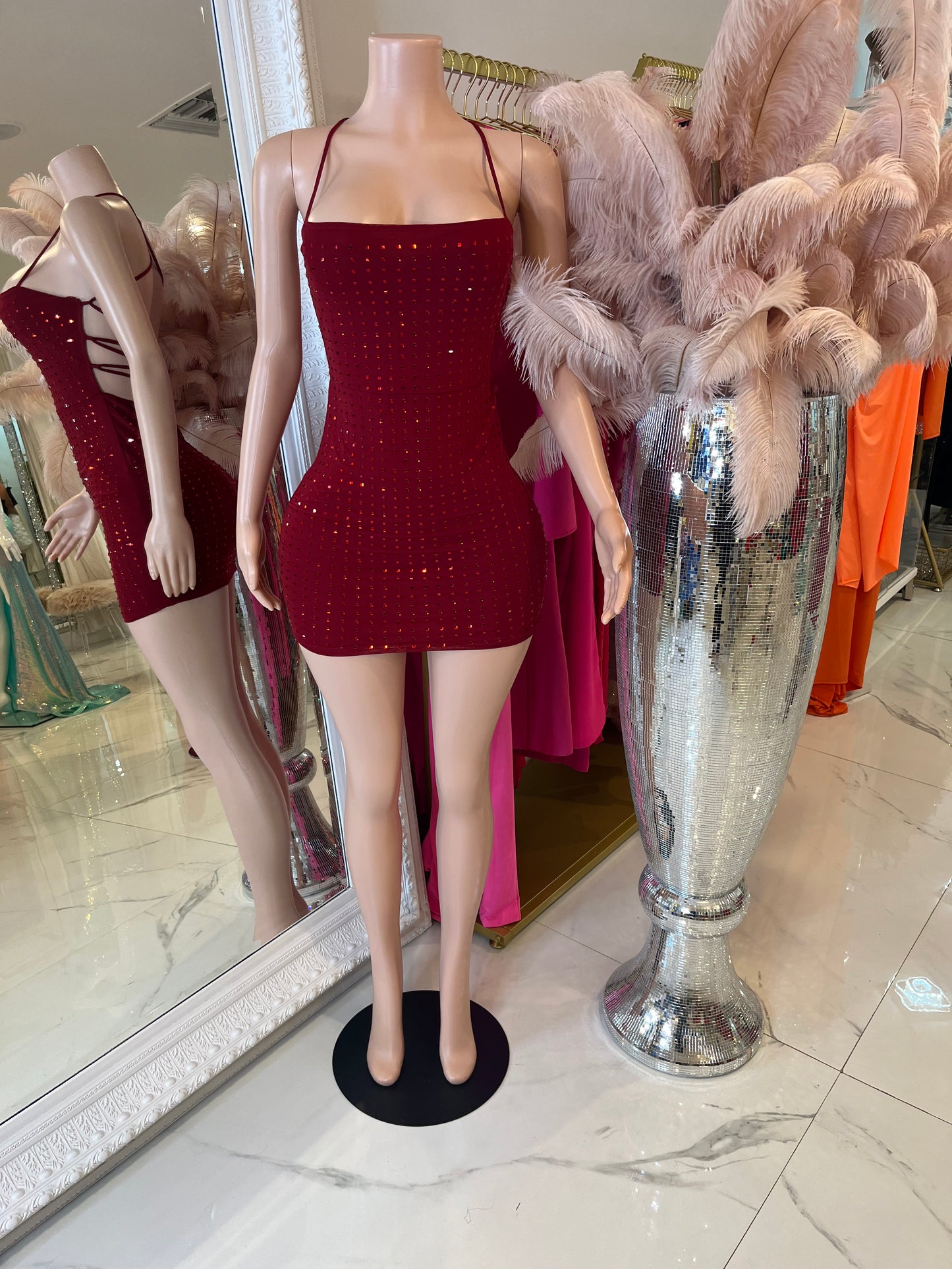 Party Rhinestone Mini Dress