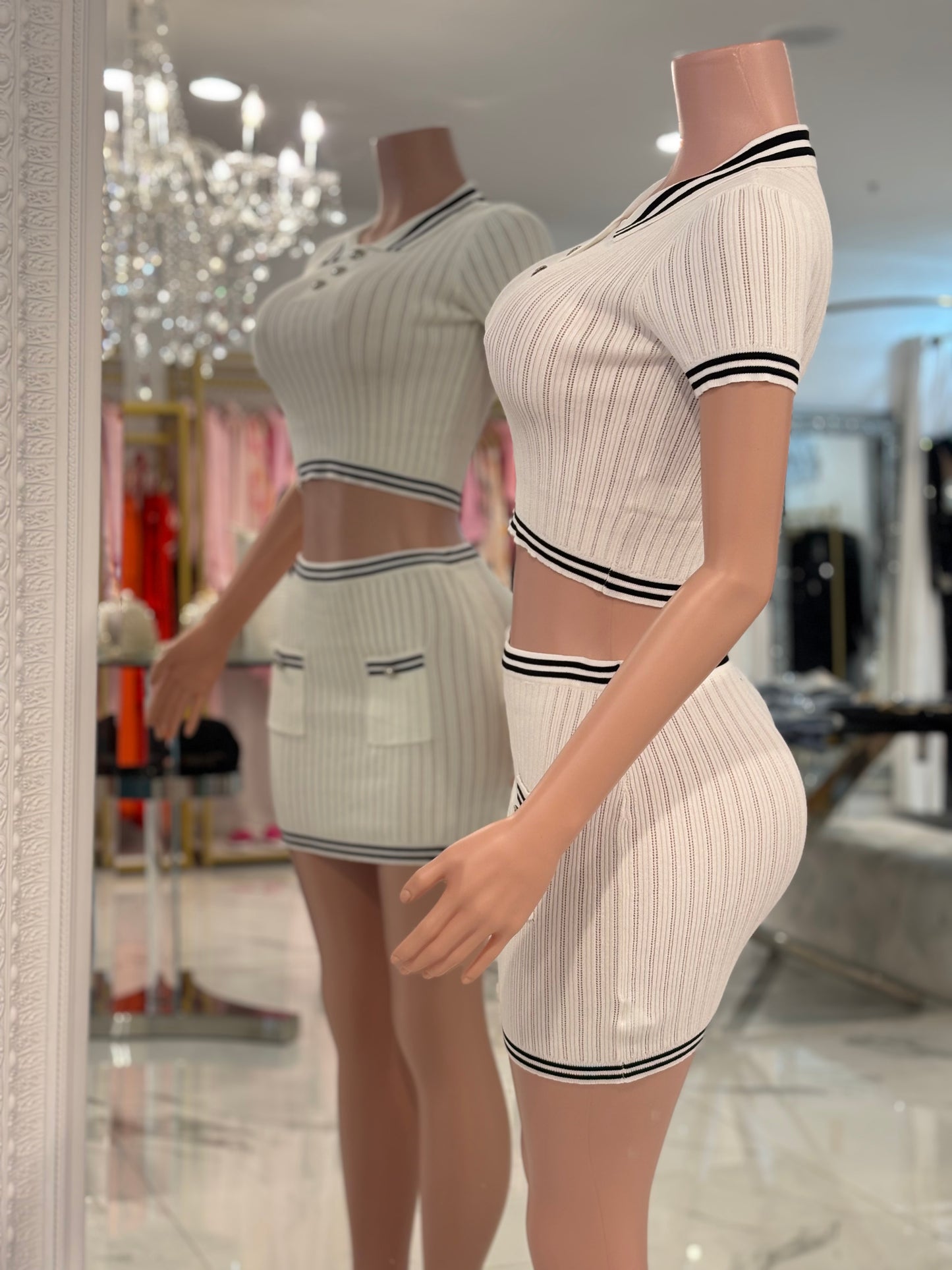 Sporty Chi Knit Skirt Set