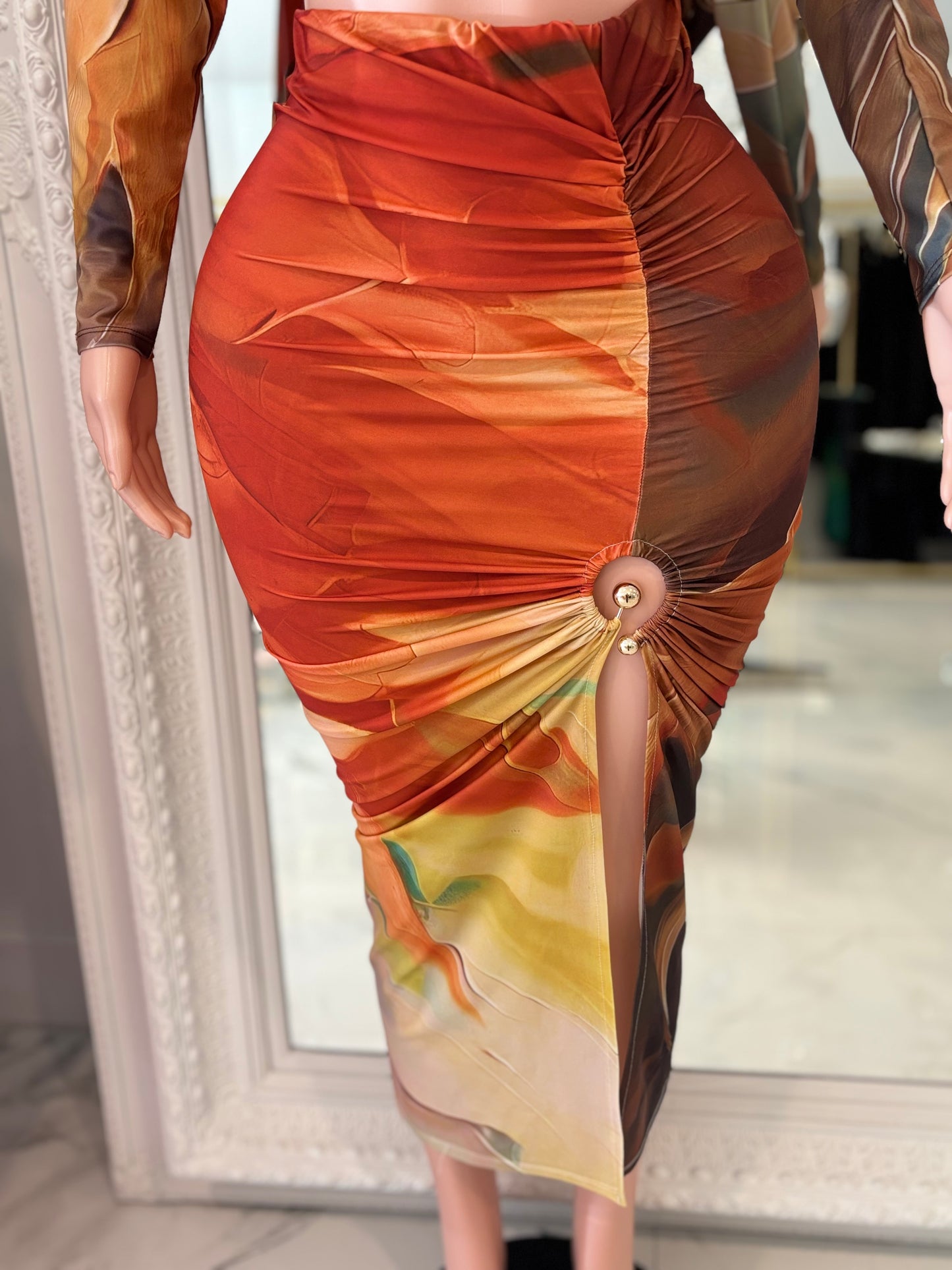 Desert Whirl Skirt Set Orange