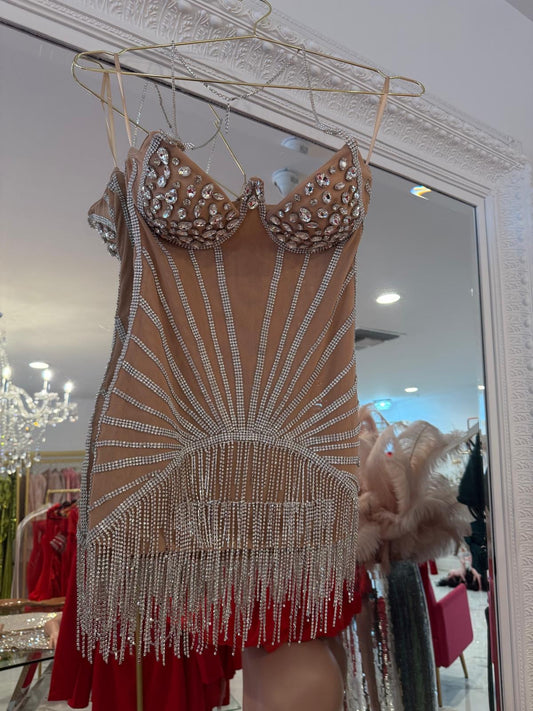 Obsidian Reverie Rhinestones Mini Dress