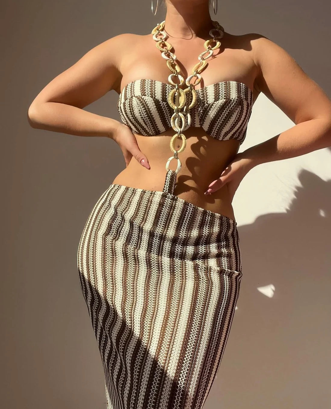 Yours Truly Knit Maxi Dress Brown 🫶