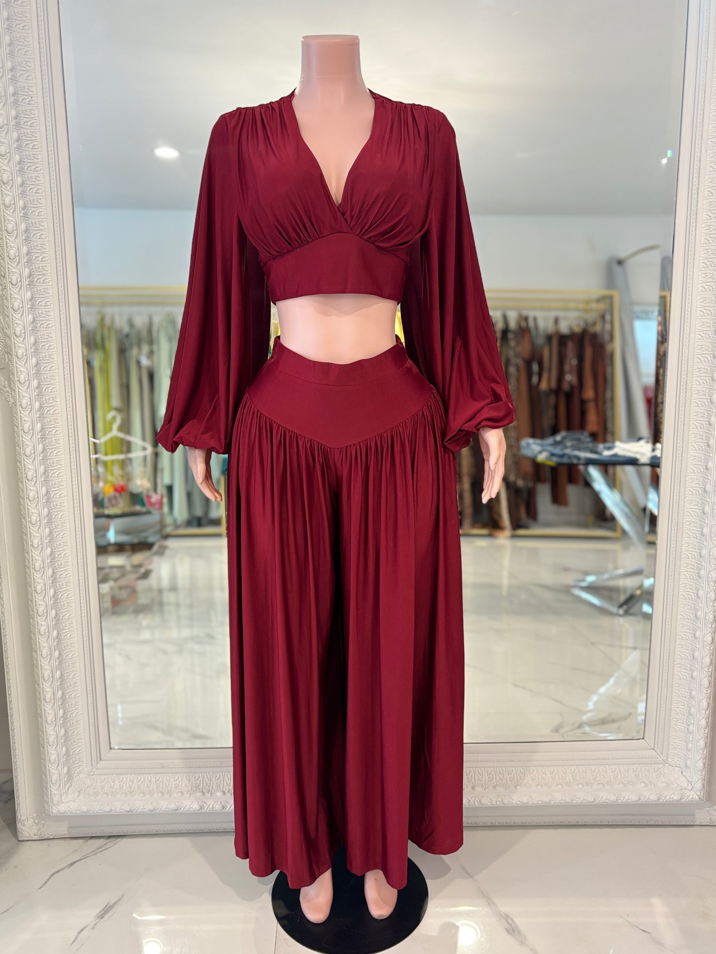 Burn With My Lust Pant Set Red