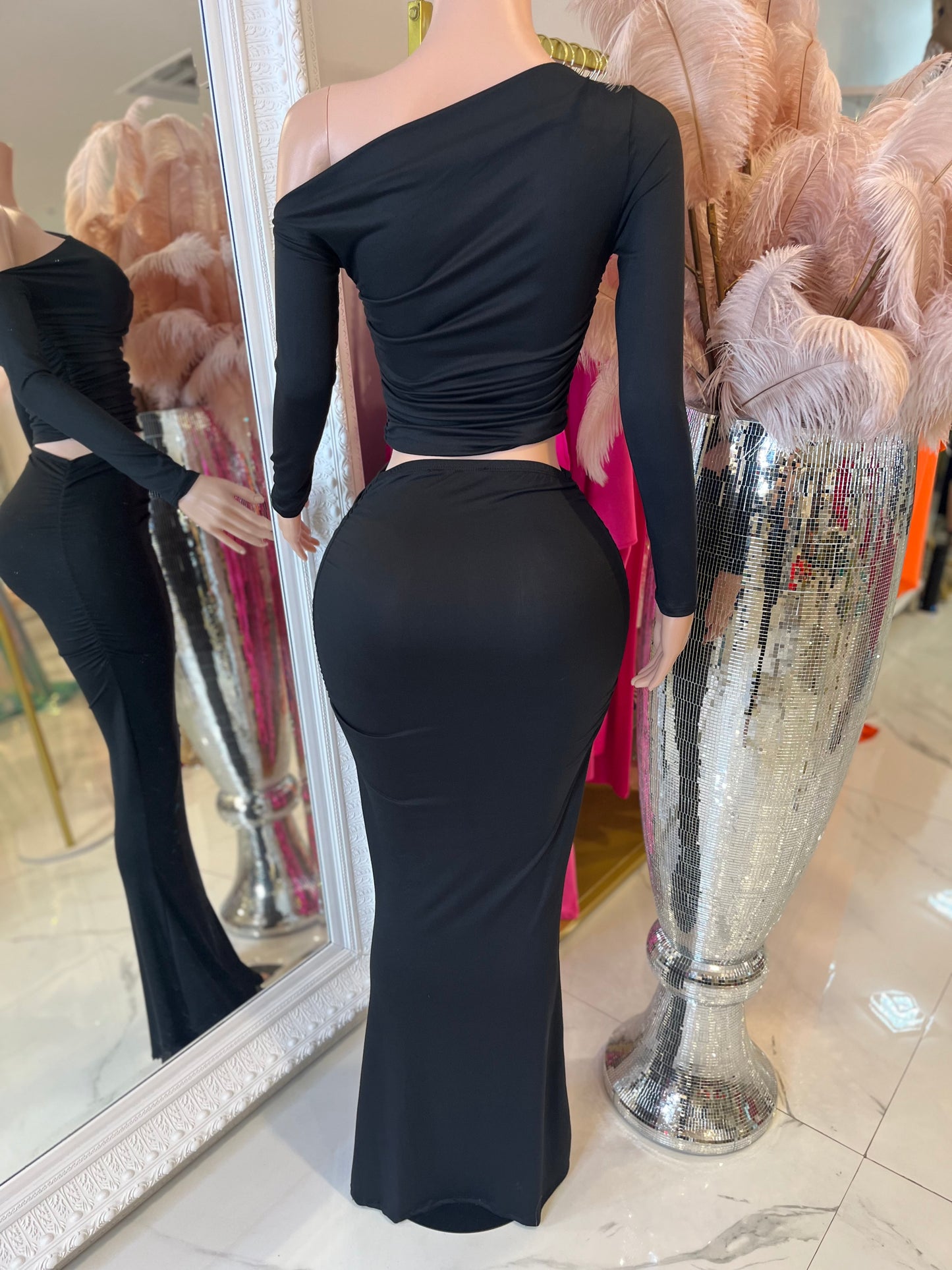 Crimson Aura Skirt Set