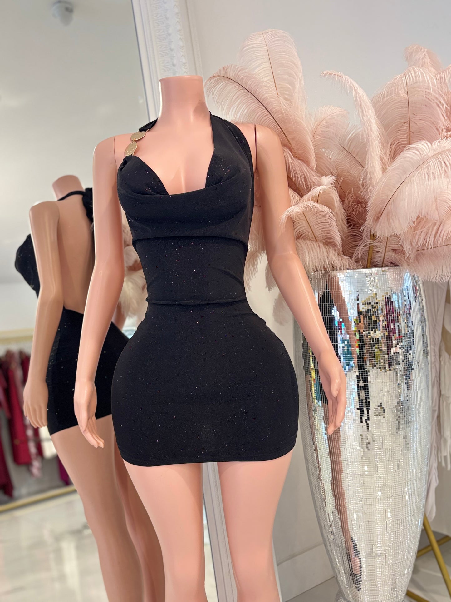 Forbidden Glow Mini Dress Black