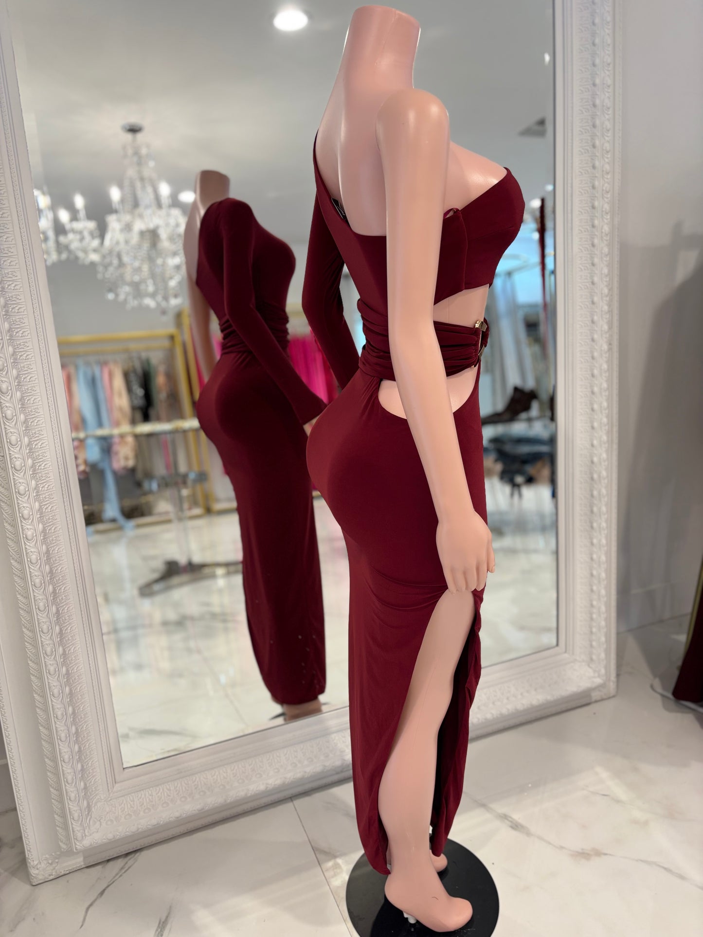 By My Side Forever Maxi Dress  Rojo vino