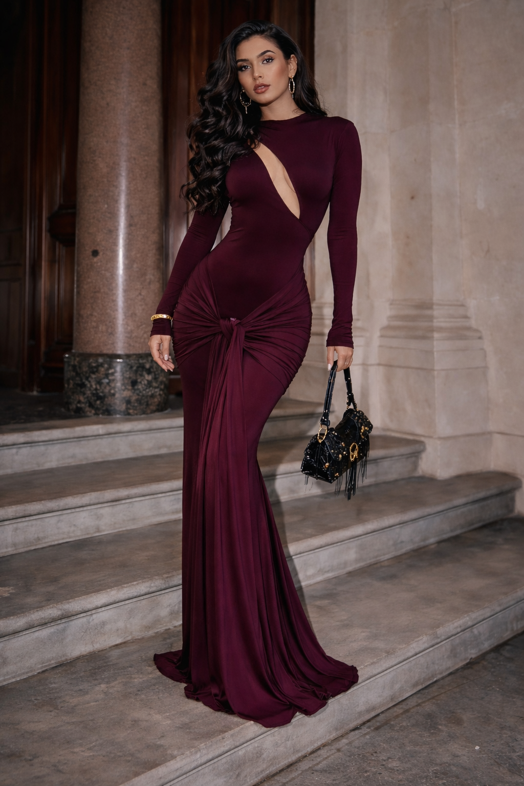 Such a Tease Maxi Dress Rojo Vino